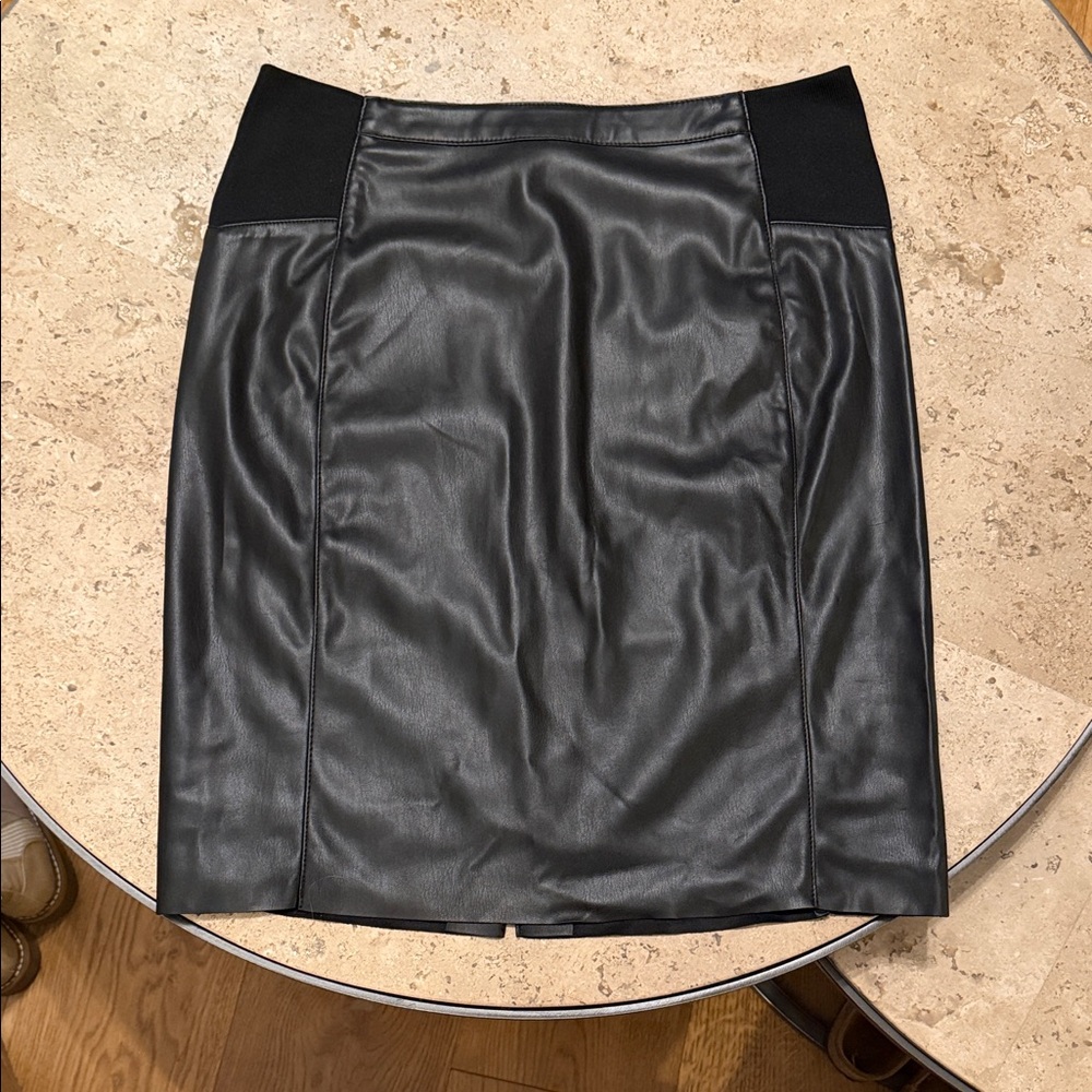 Faux Black Leather Skirt - Picture 4 of 5